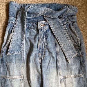 NEW Jonathan Simkhai Henley Tie Waist Straight Jeans Zuma Light Wash Size 27